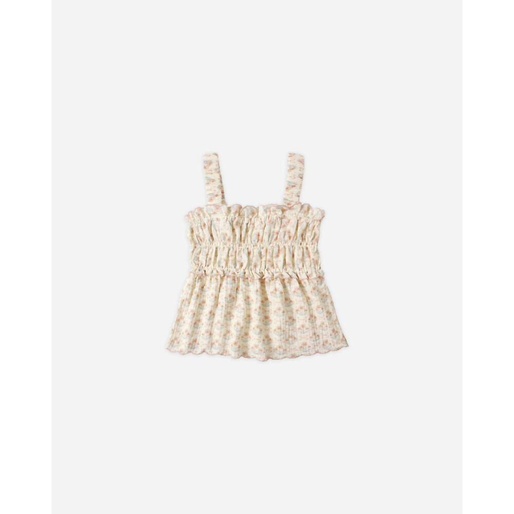NEW RYLEE + CRU girls smocked tank in blossom